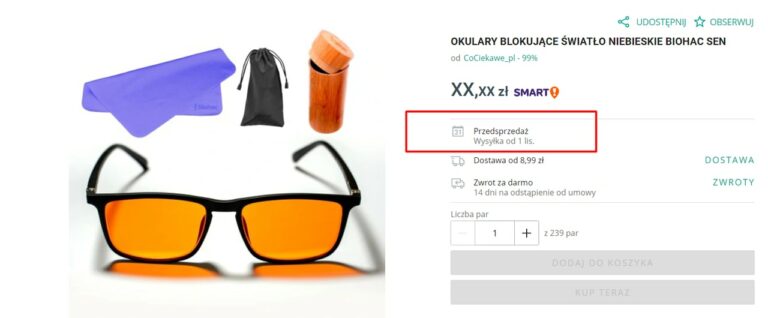 okulary biohac przedsprzedaż na allegro